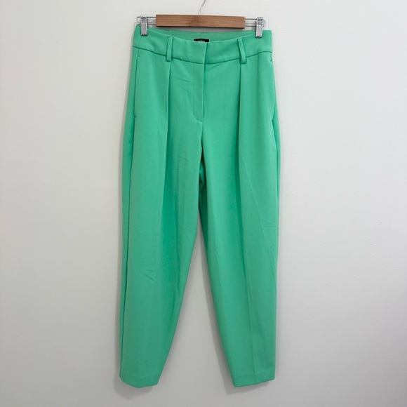 Express Stylist Super High Rise Green Pants - Picture 2 of 8